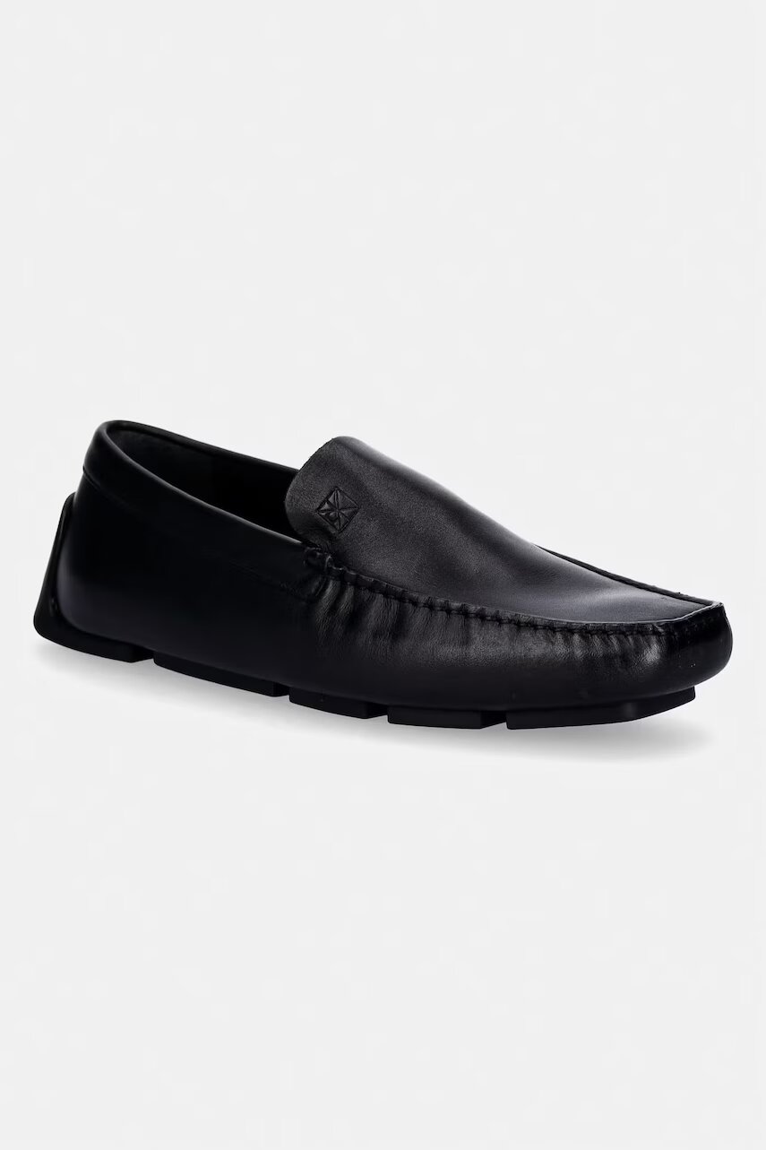 Calvin Klein mocasini pentru bărbați din piele DRIVER PENNY EMBL LTH
