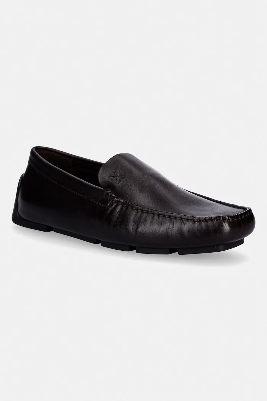 Calvin Klein mocasini pentru bărbați din piele DRIVER PENNY EMBL LTH