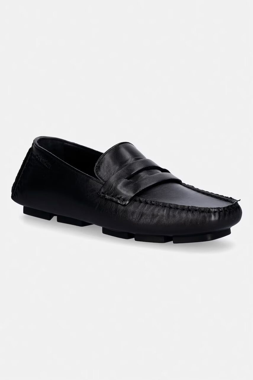 Calvin Klein mocasini pentru femei din piele SQUARE DRIVER LTH