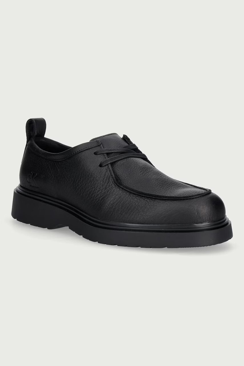 Calvin Klein pantofi pentru bărbați din piele COMBAT APRON LACEUP TU LTH
