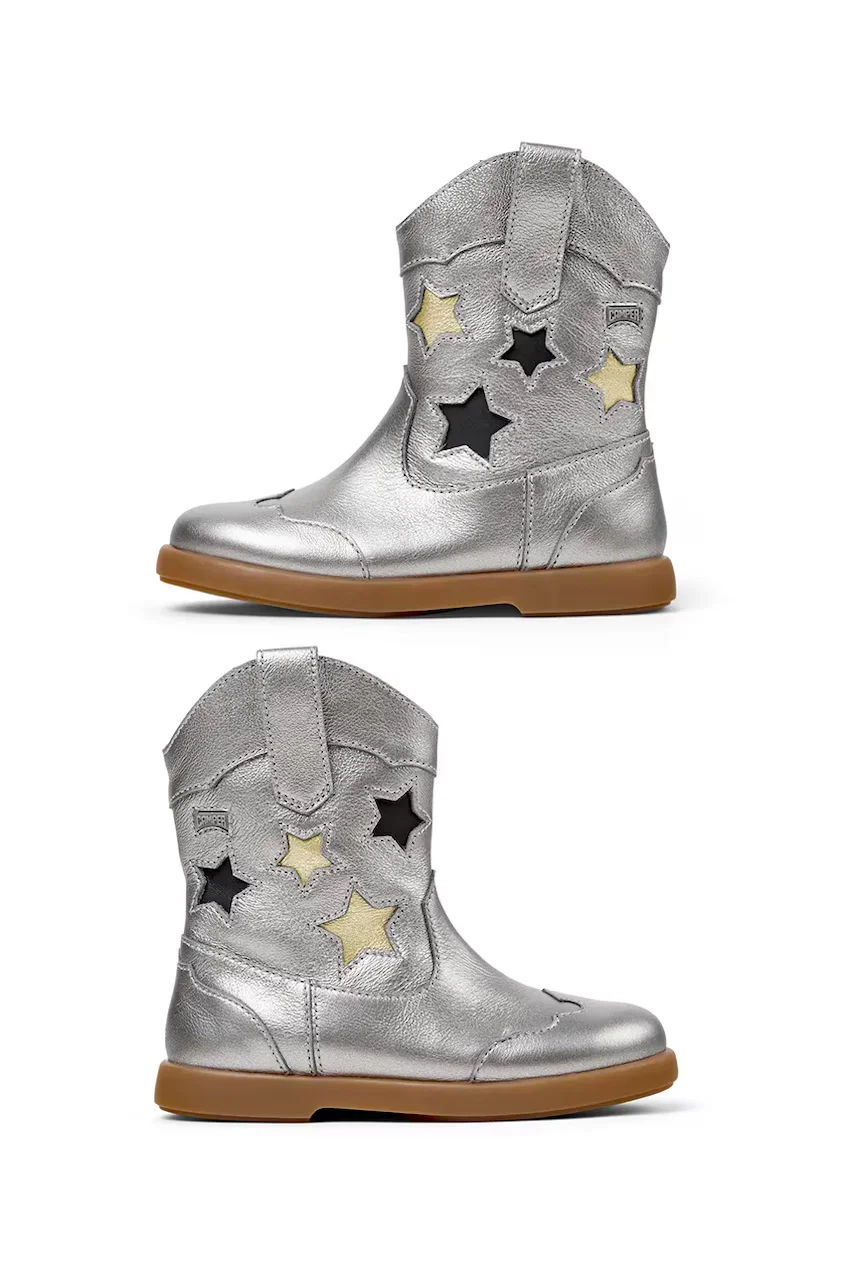 Camper cizme cowboy pentru copii din piele Duet TWS Kids