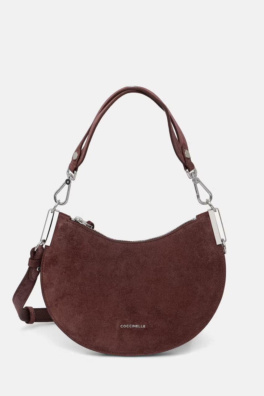 COCCINELLE geantă crossbody pentru femei din piele întoarsă