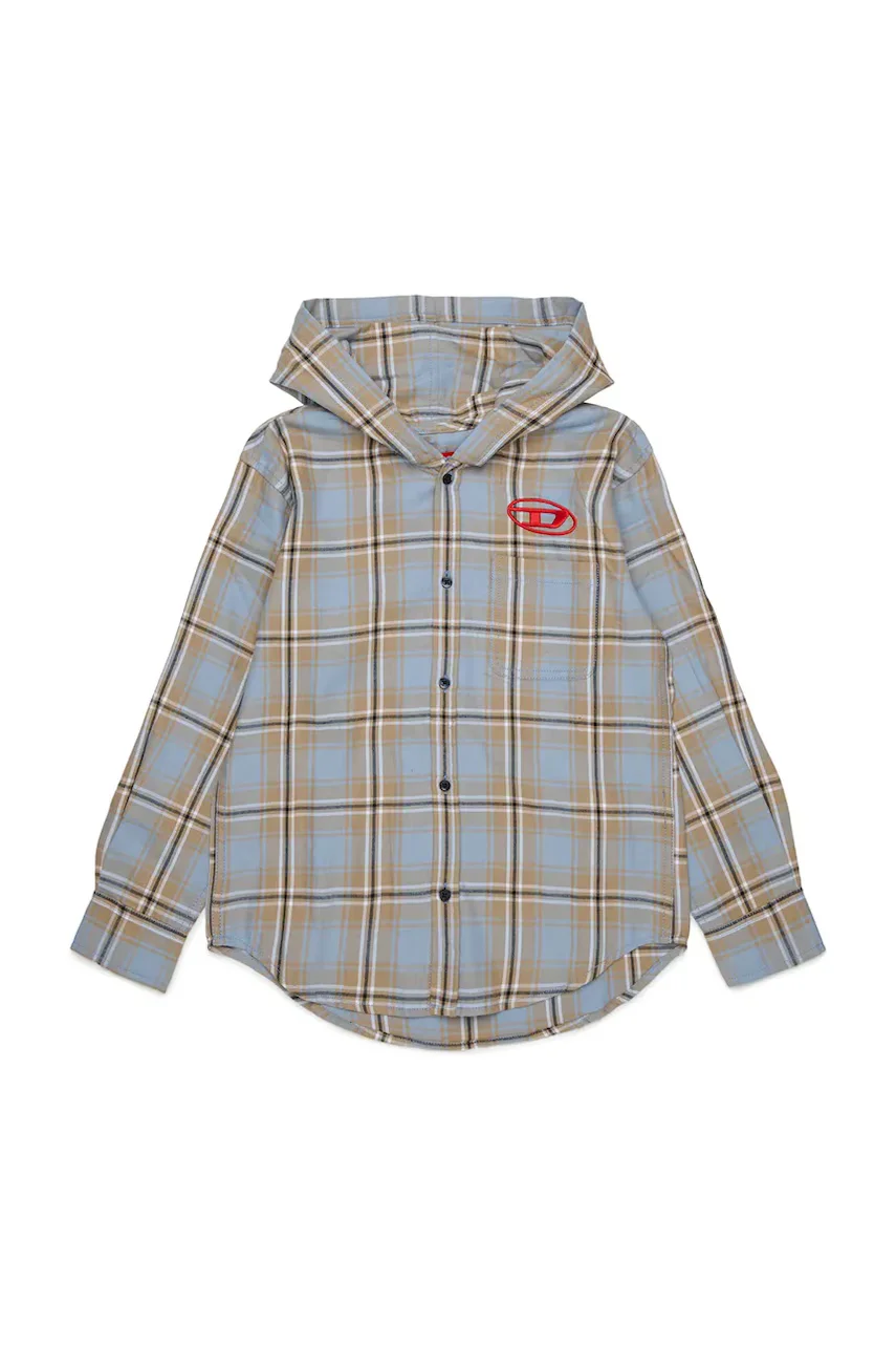 Diesel cămașă pentru copii din bumbac CHECK OVER SHIRT