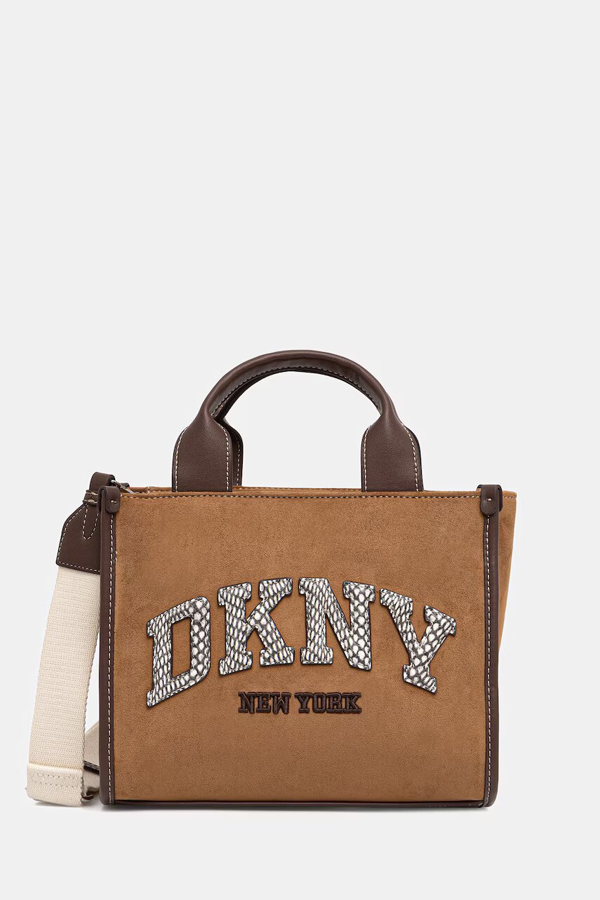 DKNY geantă pentru femei cu imitație de piele întoarsă