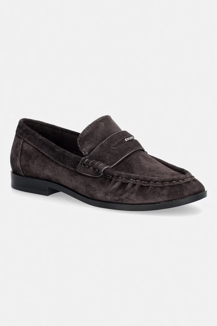 DKNY loafers slip-on pentru femei din piele întoarsă DAWES
