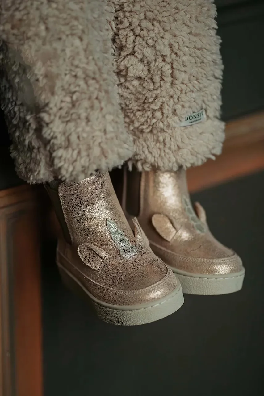 Donsje ghete scurte pentru copii din piele Kheera Boots Unicorn