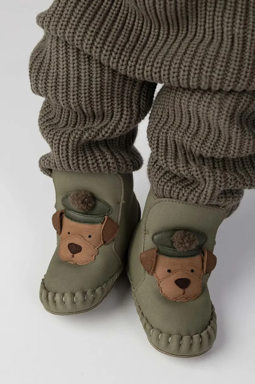 Donsje încălțăminte pentru bebeluși din nubuck Junus Booties Terrier