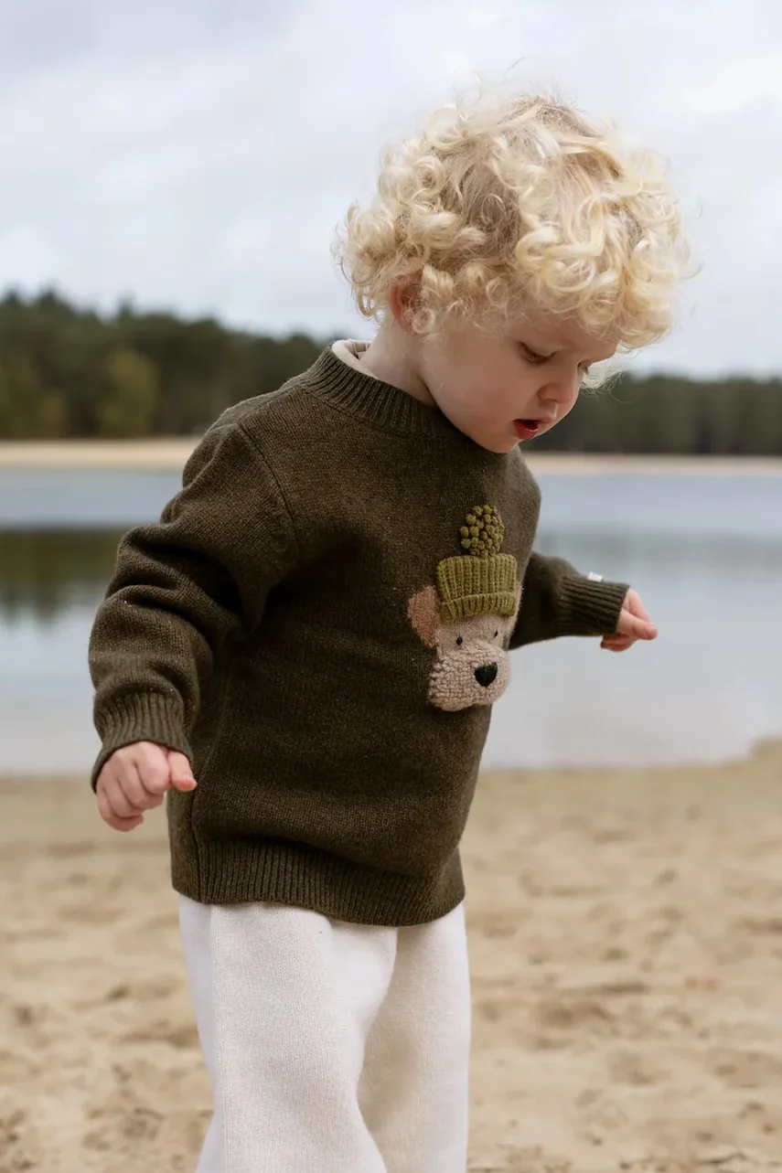 Donsje pulover pentru copii din lână merino Denn Merino Wool Sweater Terrier