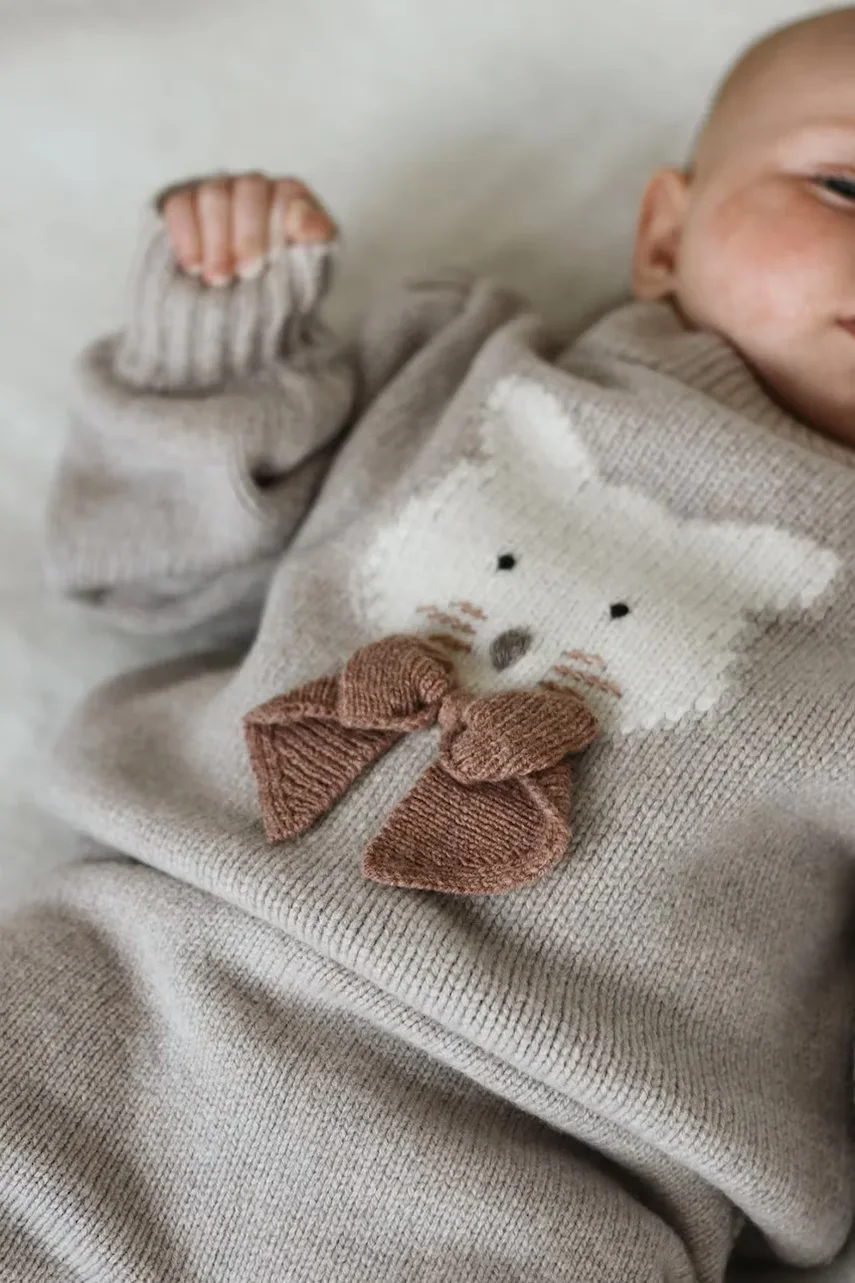 Donsje pulover pentru copii din lână merino Denna Merino Wool Sweater Cat
