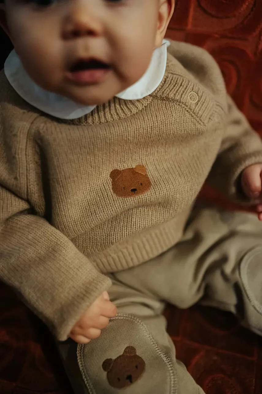 Donsje pulover pentru copii din lână merino Sibbe Merino Wool Sweater Bear