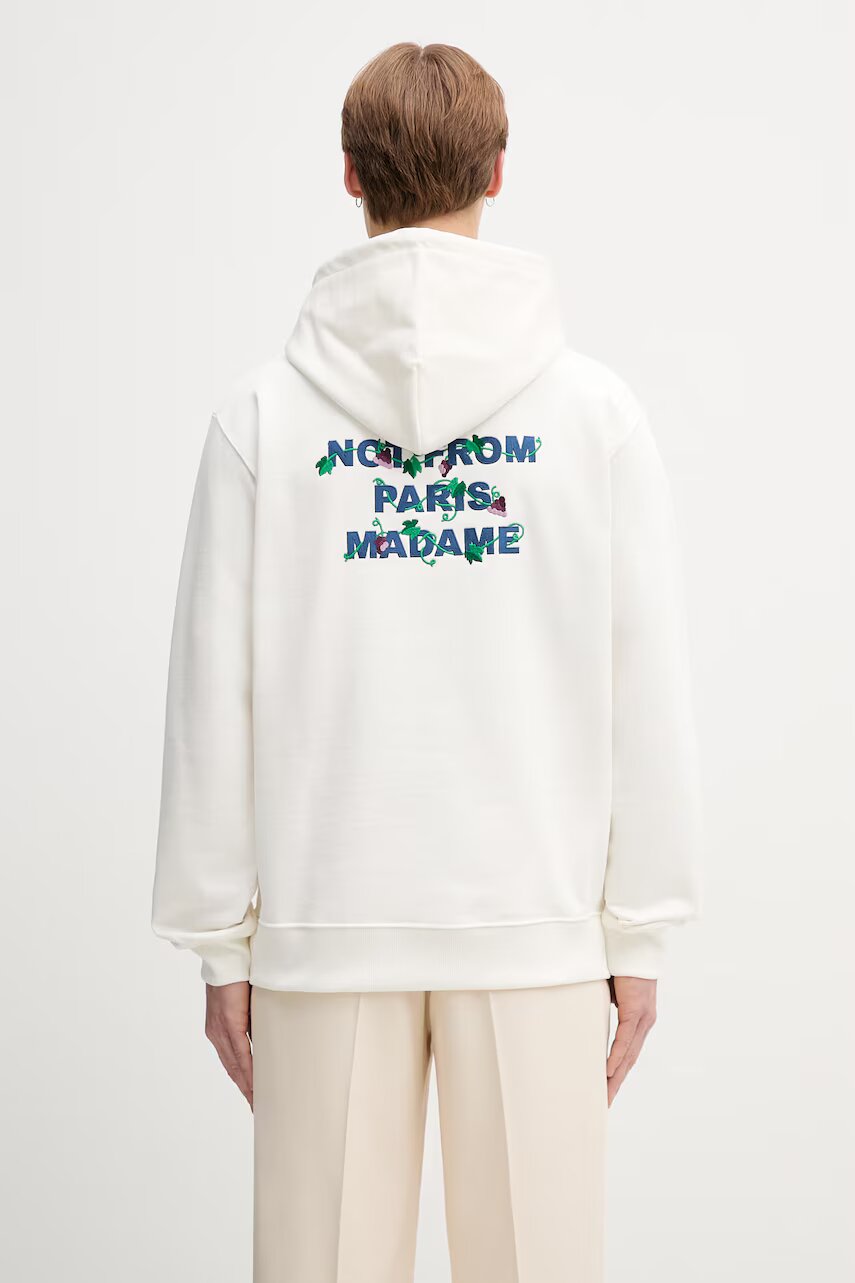Drôle de Monsieur hanorac cu glugă pentru bărbați din bumbac Vine Embroidered Slogan