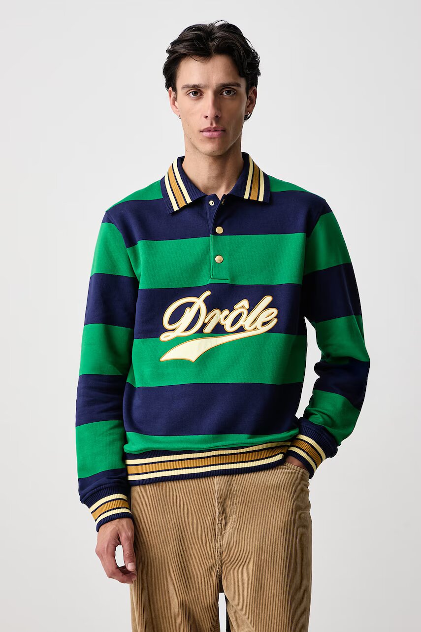 Drôle de Monsieur hanorac pentru bărbați din bumbac Drule Embroidered
