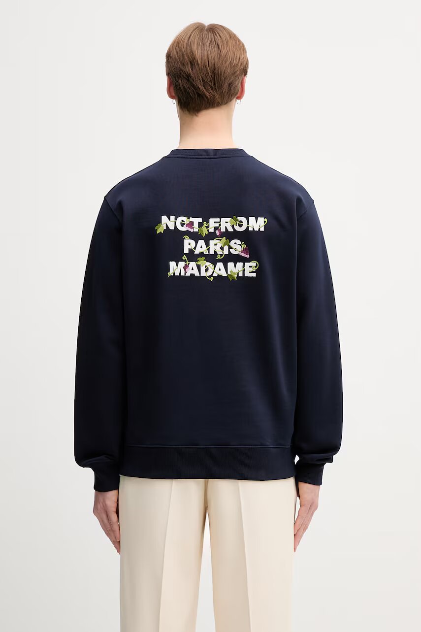 Drôle de Monsieur hanorac pentru bărbați din bumbac Vine Embroidered Slogan