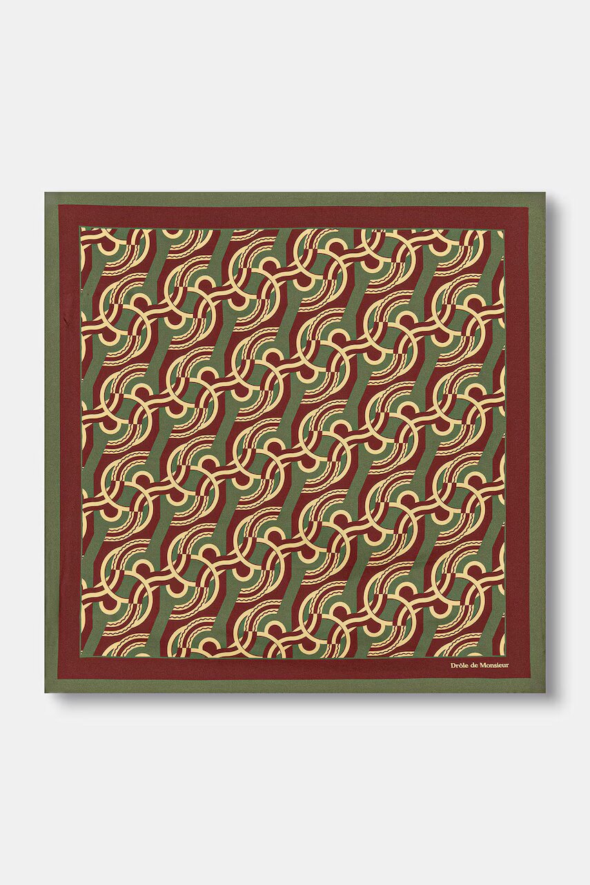 Drôle de Monsieur neckerchief pentru bărbați de mătase Chain Link Monogram