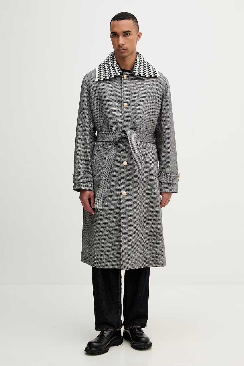 Drôle de Monsieur palton de lână Le Manteau Tweed