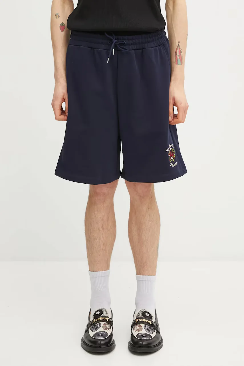 Drôle de Monsieur pantaloni scurți de trening pentru bărbați din bumbac Slogan Rose
