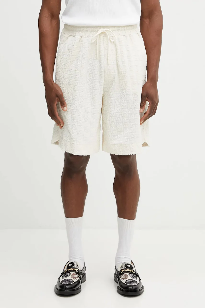 Drôle de Monsieur pantaloni scurți din bumbac Monogramme