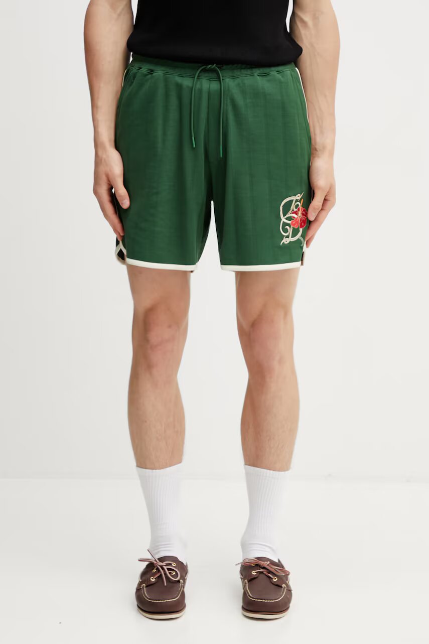 Drôle de Monsieur pantaloni scurți pentru bărbați cu bumbac Hibiscus