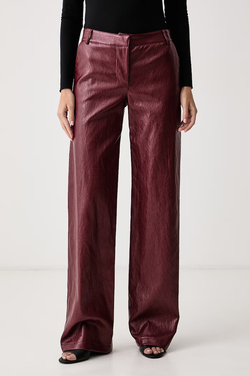ERMANNO Firenze pantaloni pentru femei din imitație de piele