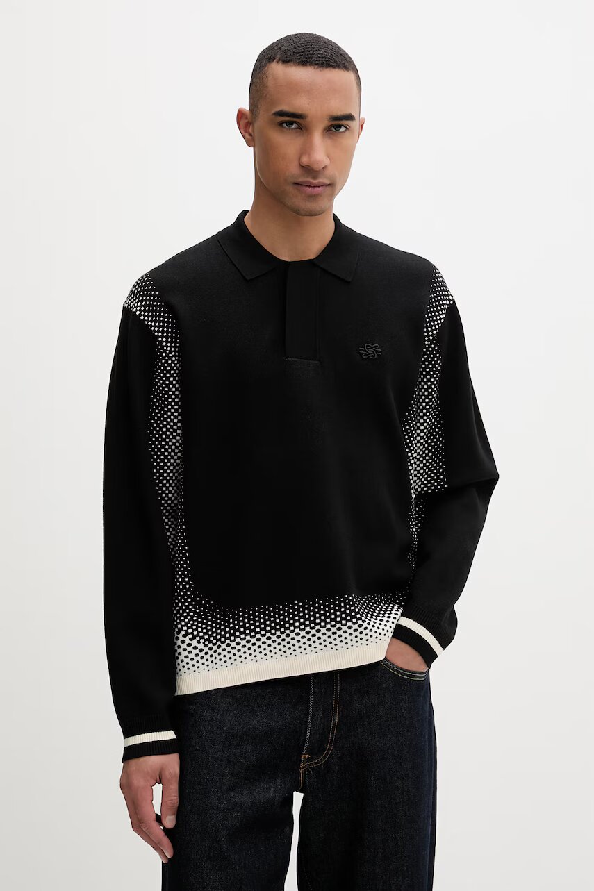 Filling Pieces pulover bărbați cu vâscoză Knit Shirt Rugby