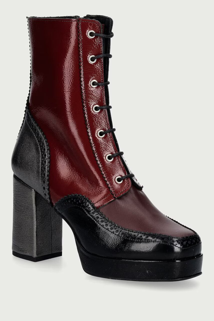 Fly London botine cu toc pentru femei din piele ELUN563FLY
