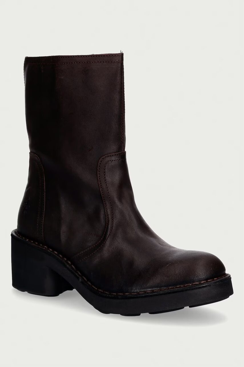 Fly London botine cu toc pentru femei din piele NORE191FLY