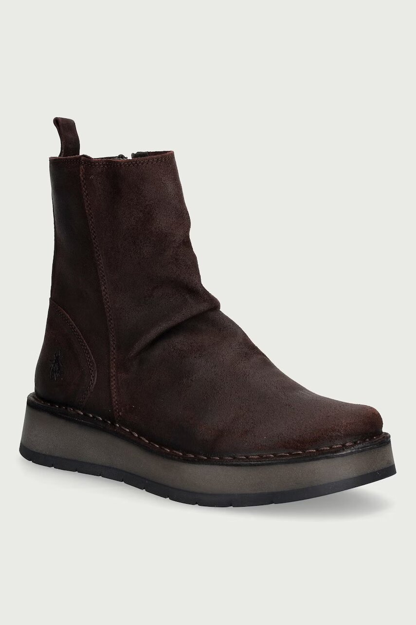 Fly London botine pentru femei din piele întoarsă RENO053FLY