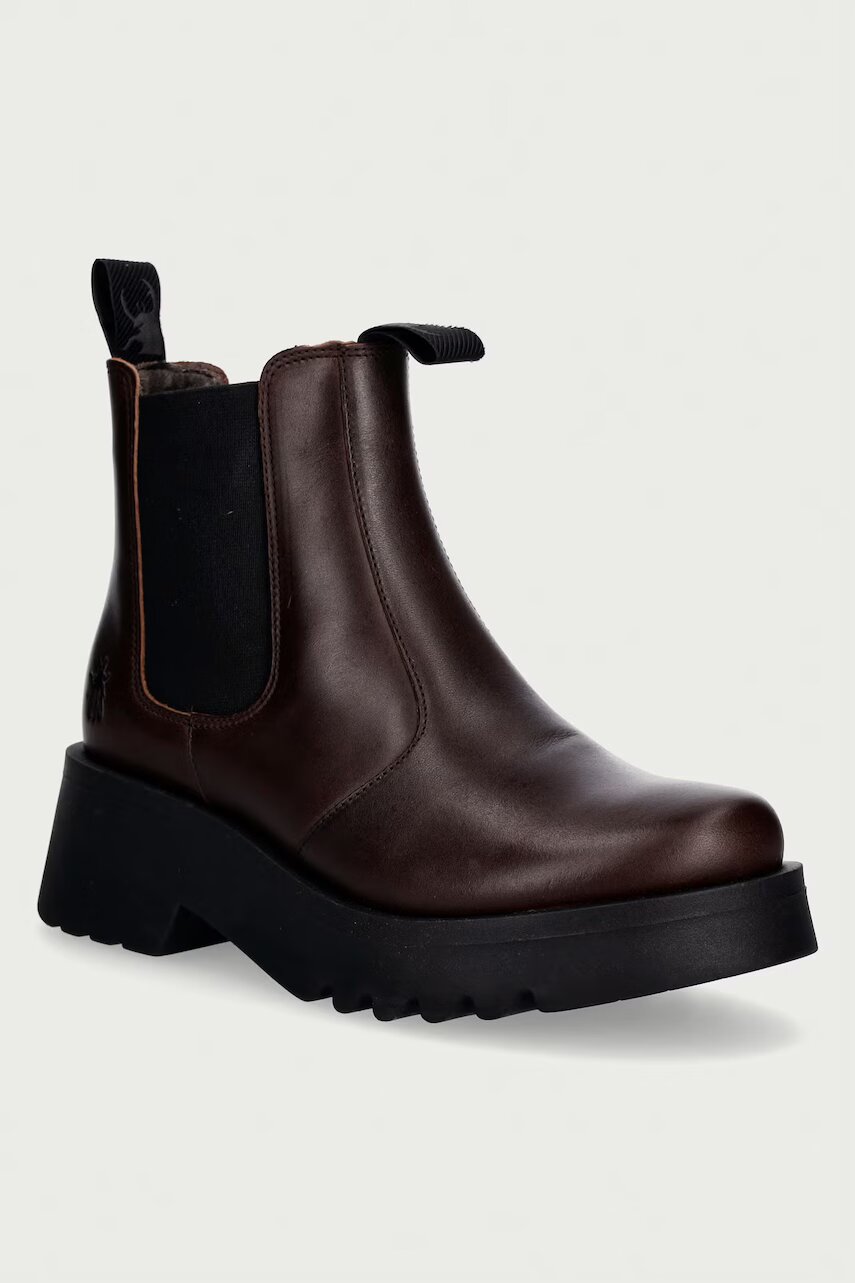 Fly London ghete scurte pentru femei din piele MEDI789FLY