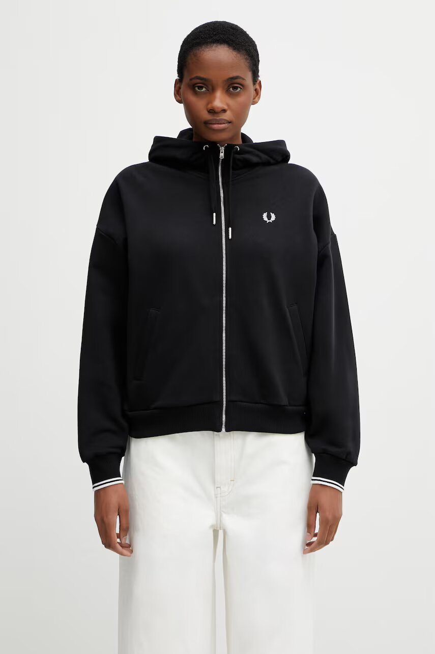 Fred Perry hanorac cu fermoar pentru femei din bumbac