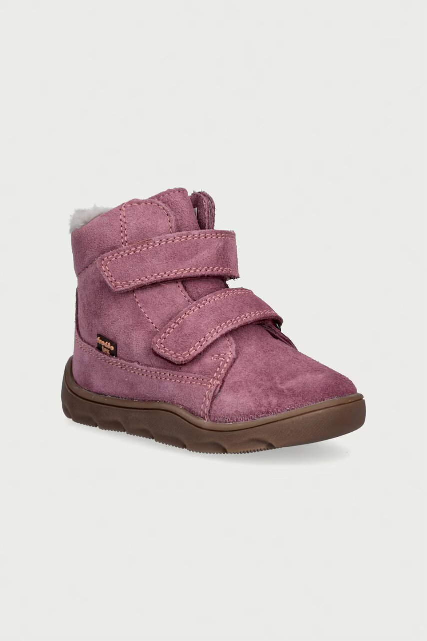 Froddo încălțăminte de iarnă pentru copii din piele întoarsă ZERU TEX FURRY BAREFOOT