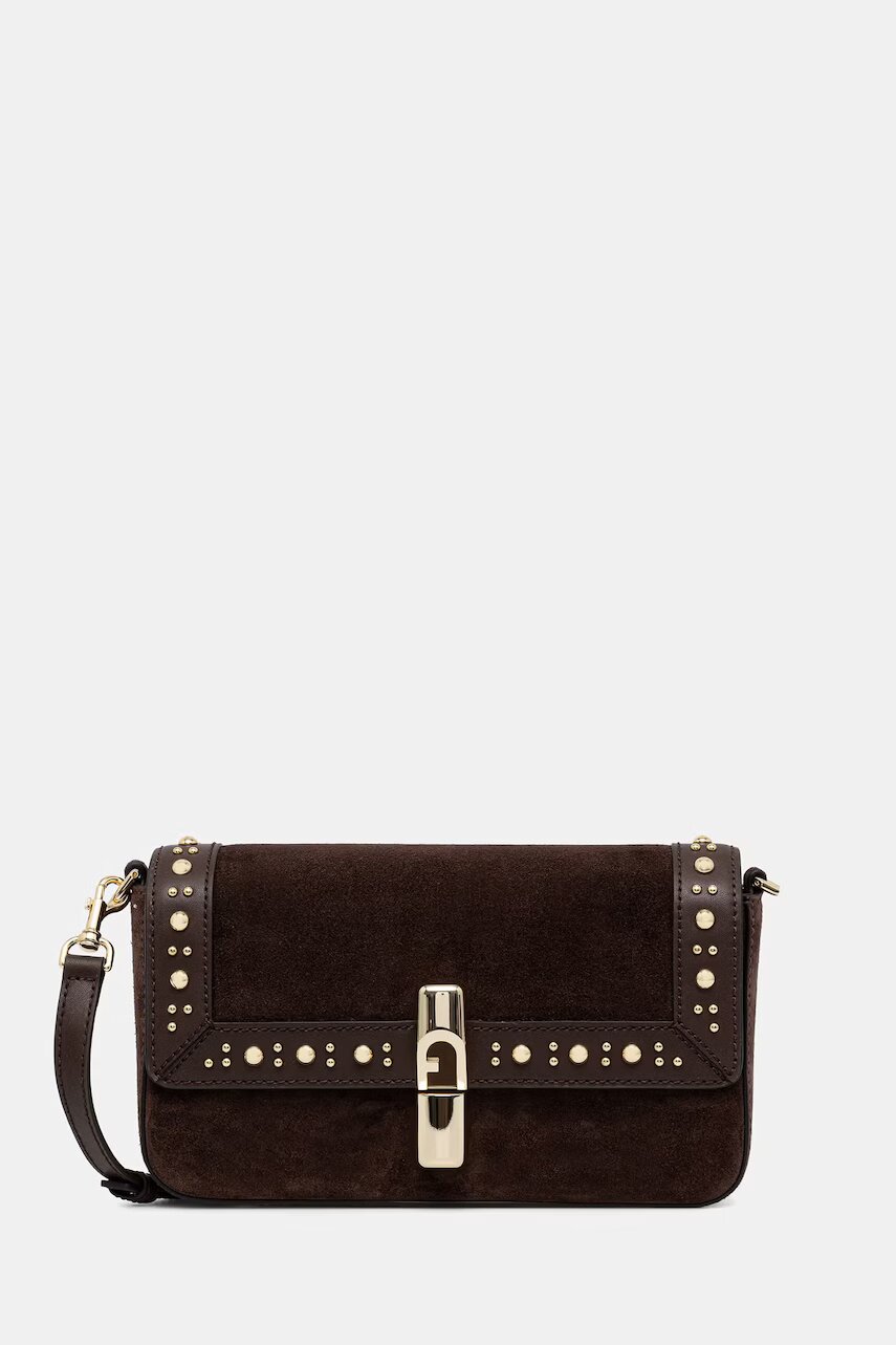 Furla geantă crossbody pentru femei din piele întoarsă