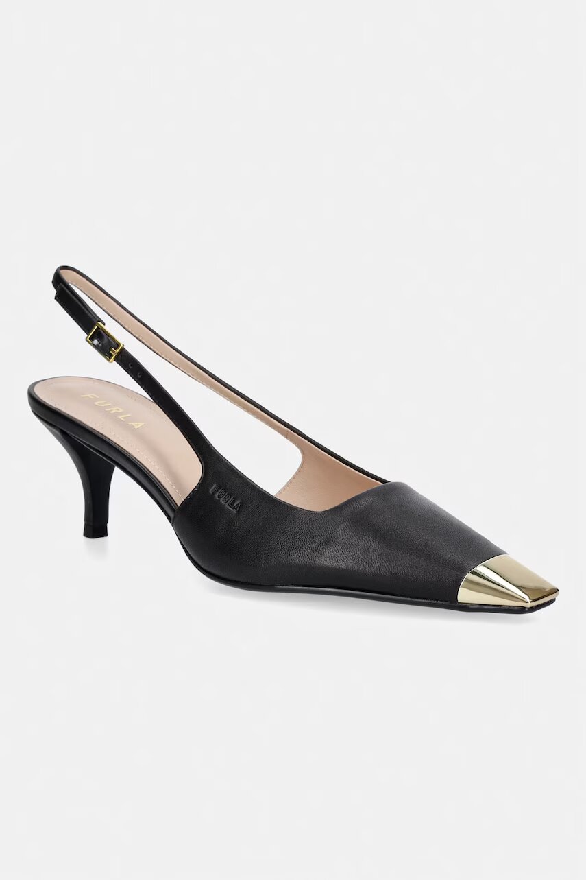 Furla pantofi cu toc stiletto din piele Metal Decollete