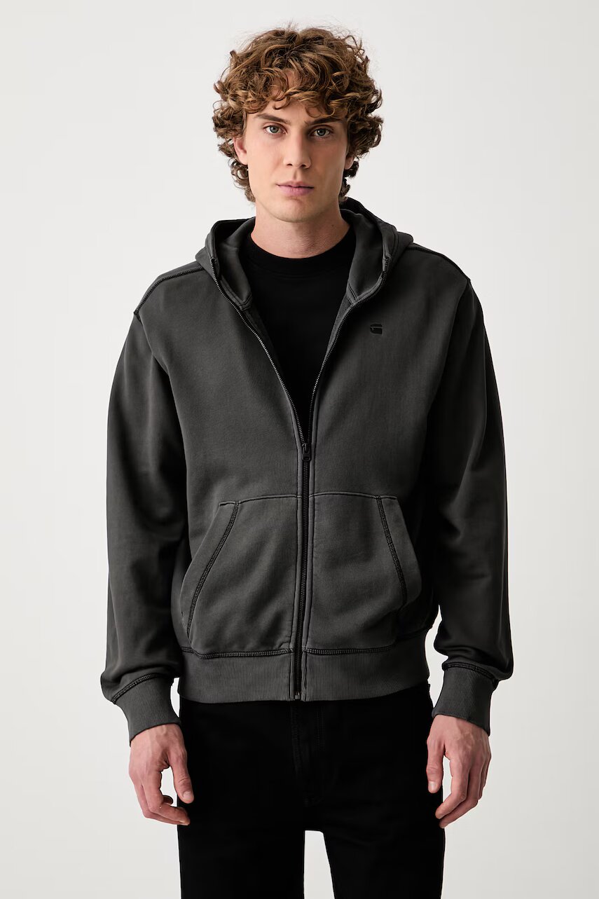 G-STAR hanorac cu fermoar pentru bărbați din bumbac Unit washed full zip hdd