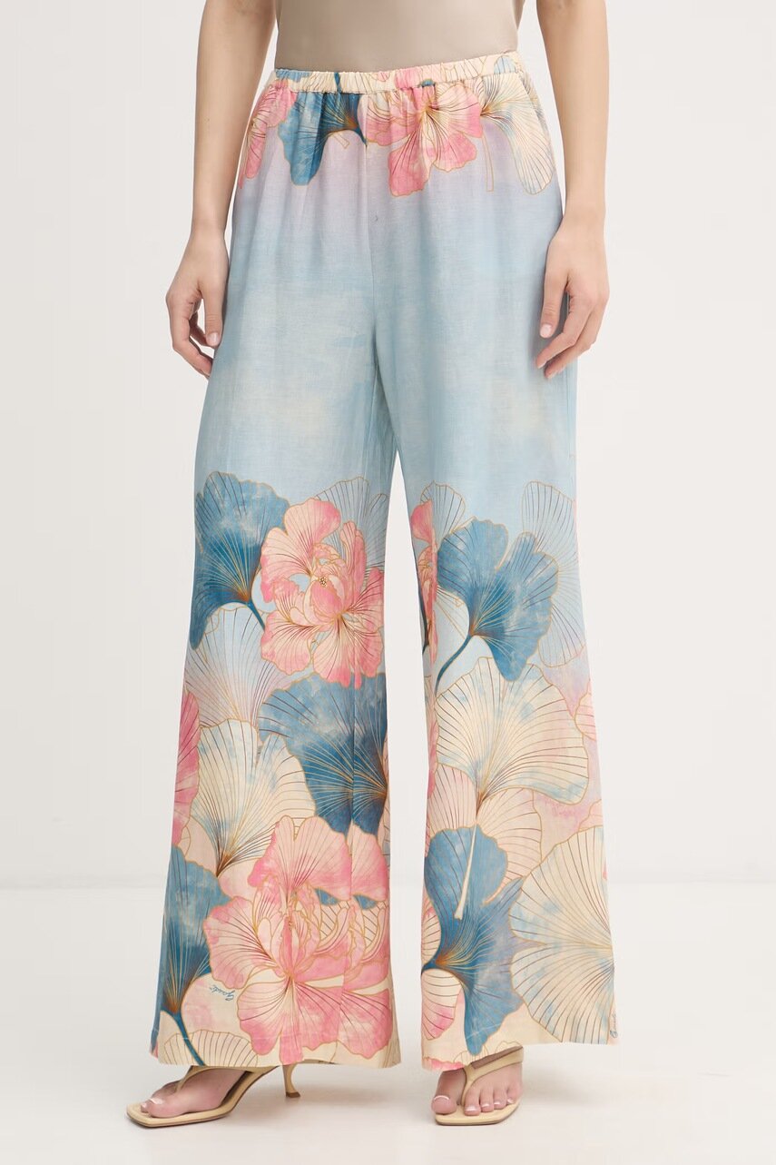 Gaudi pantaloni straight pentru femei din in