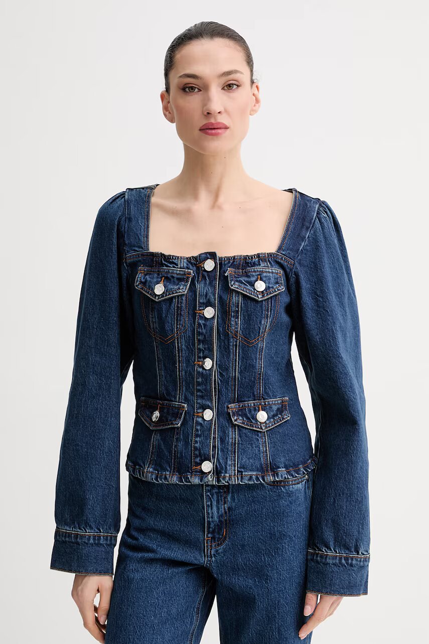 Gestuz cămașă pentru femei din denim