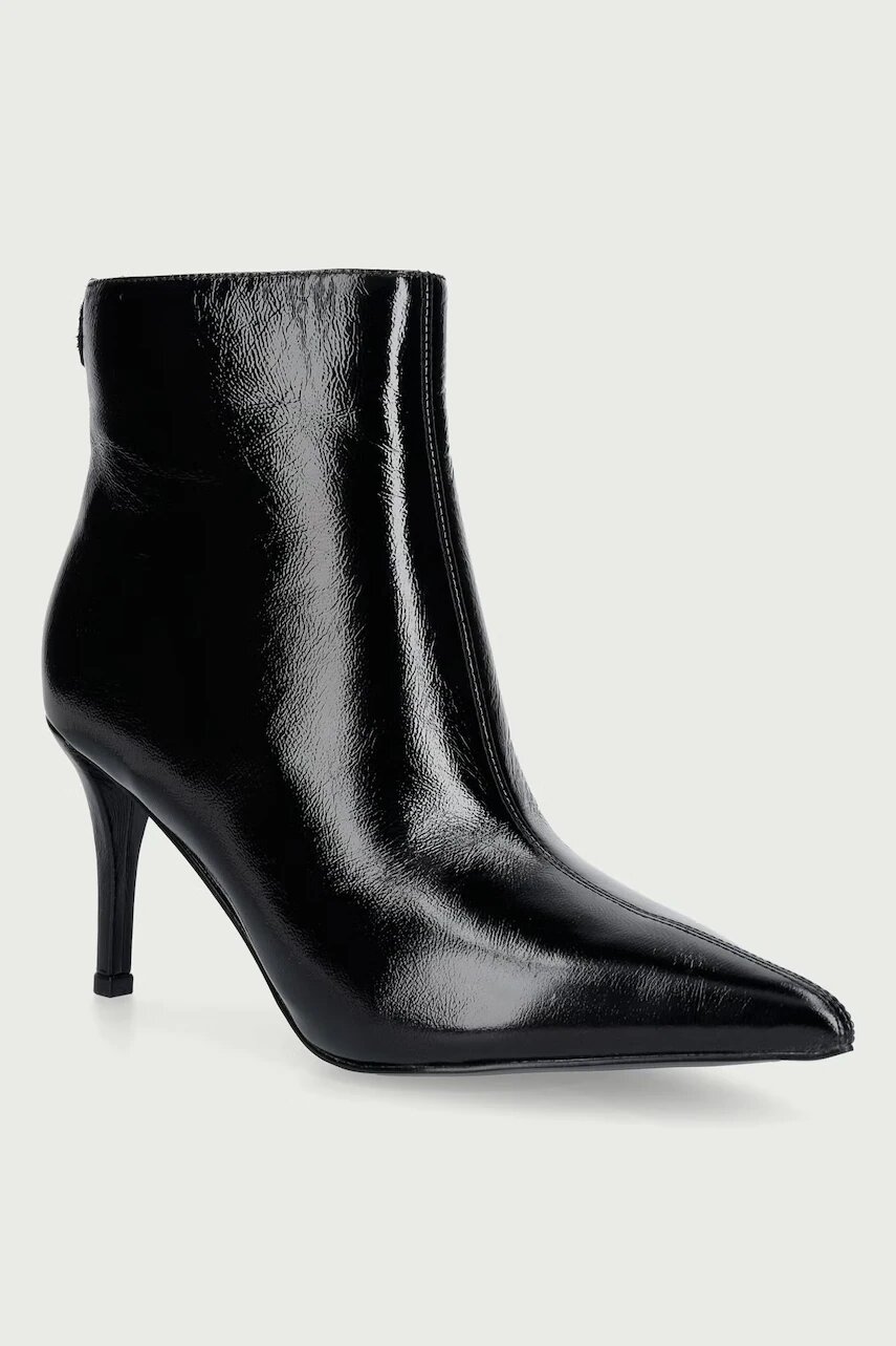 GUESS botine cu toc înalt pentru femei din piele CALEZA