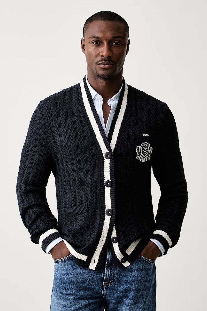 GUESS cardigan pentru bărbați cu vâscoză ROBERT