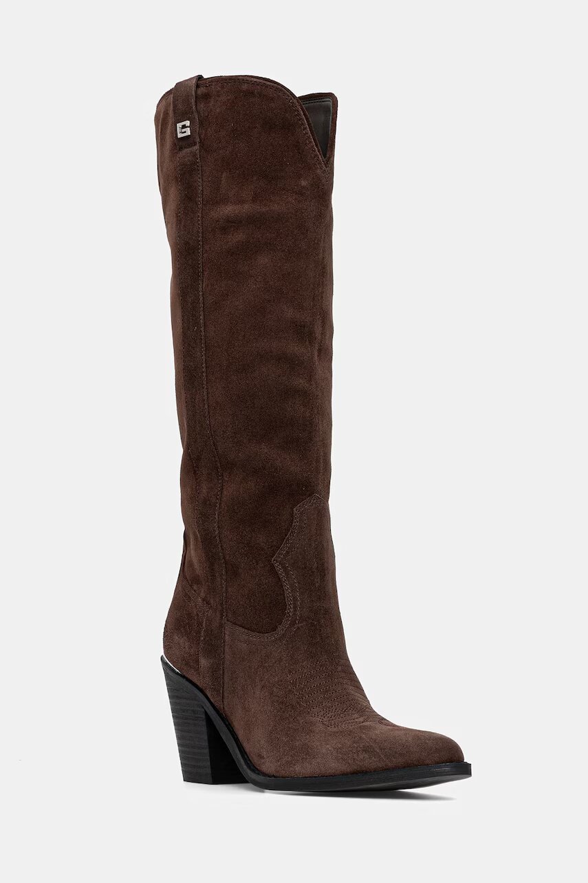 GUESS cizme cowboy pentru femei din piele întoarsă SASHAN2