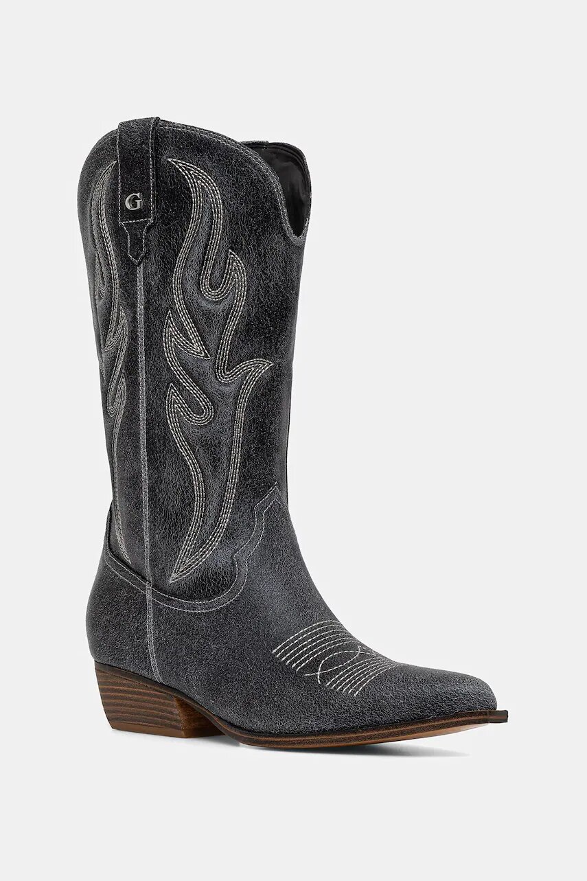 GUESS cizme de cowboy pentru femei din piele LARGEN