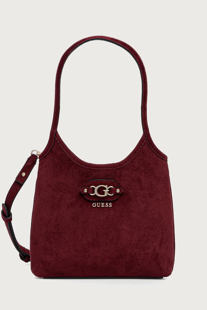 GUESS geantă crossbody pentru femei cu imitație de piele întoarsă SAMANTHA