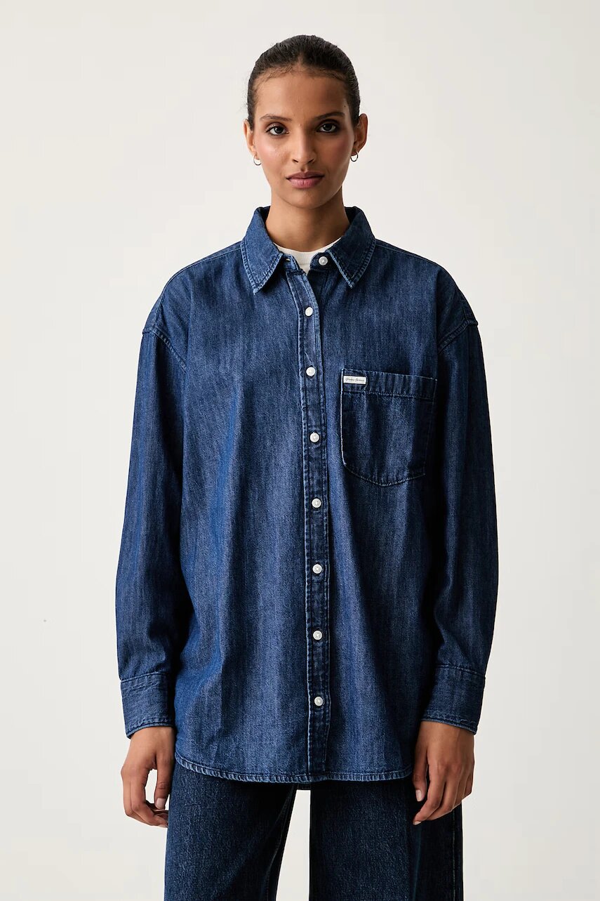 GUESS JEANS cămașă de damă din bumbac