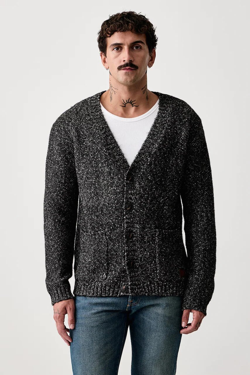 GUESS JEANS cardigan pentru bărbați cu lână