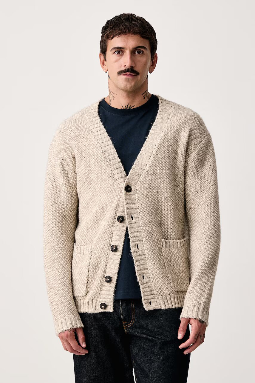 GUESS JEANS cardigan pentru bărbați cu lână