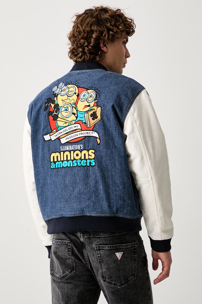 GUESS JEANS geacă bomber pentru bărbați din denim