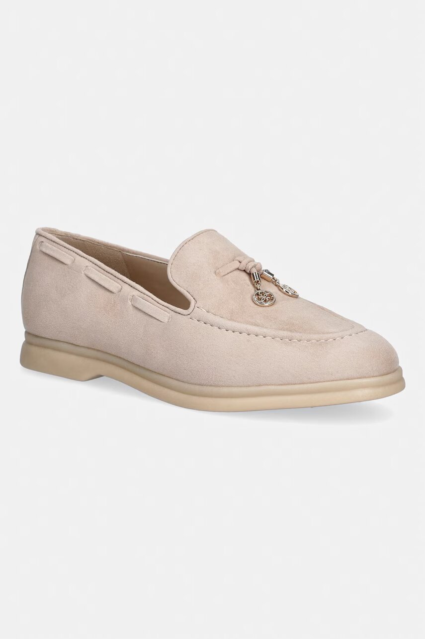 GUESS loafers slip-on pentru femei din piele întoarsă ARYANAI