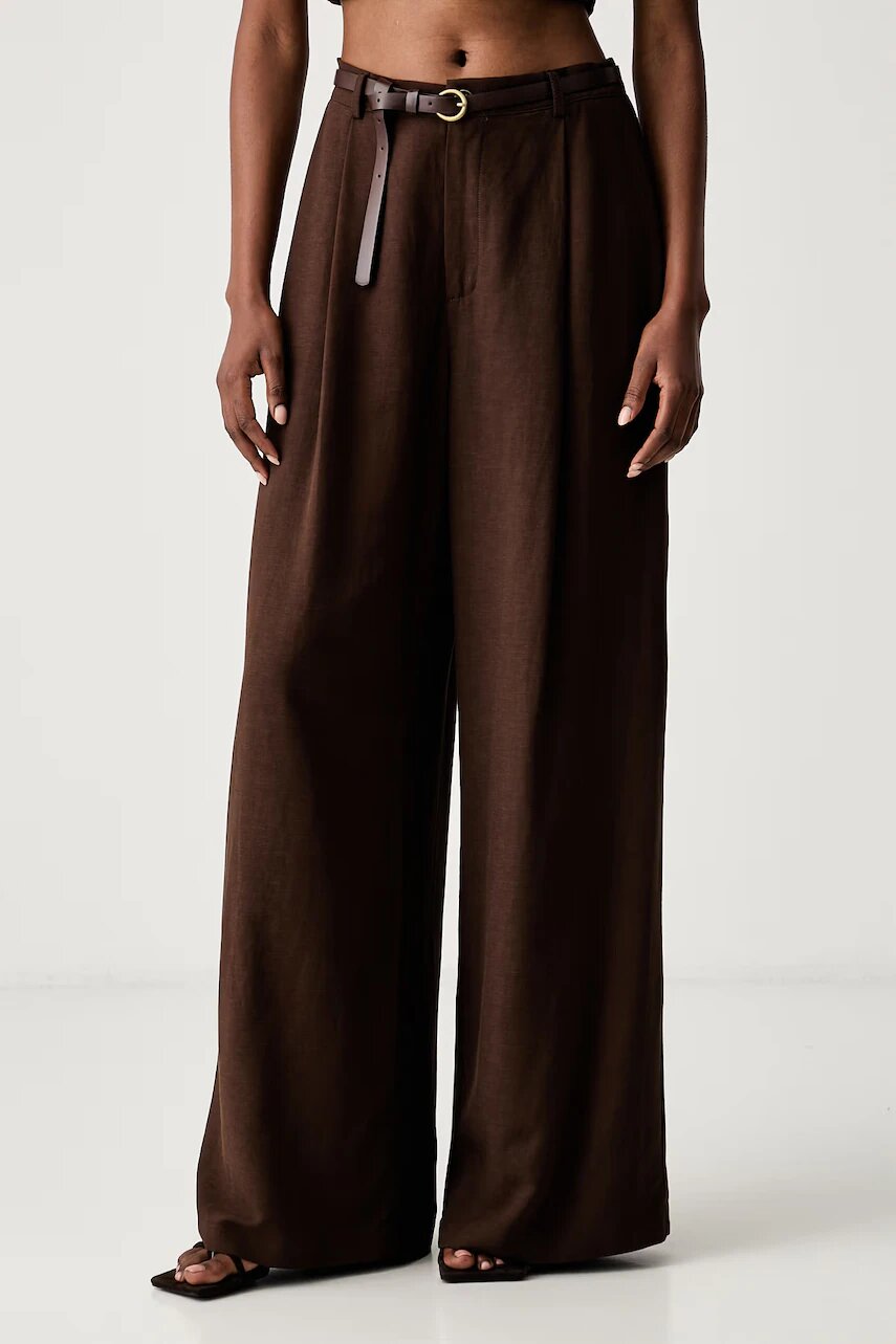 Haveone pantaloni straight pentru femei cu vâscoză