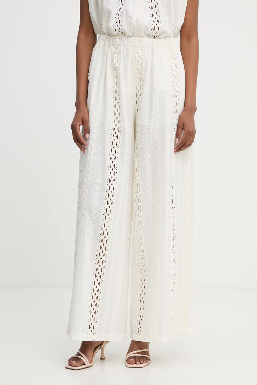 Haveone pantaloni wide leg pentru femei din bumbac
