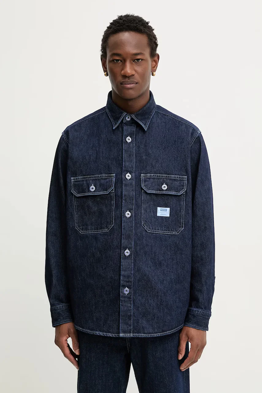 HUGO Blue cămașă jeans Ebolt Ebolt