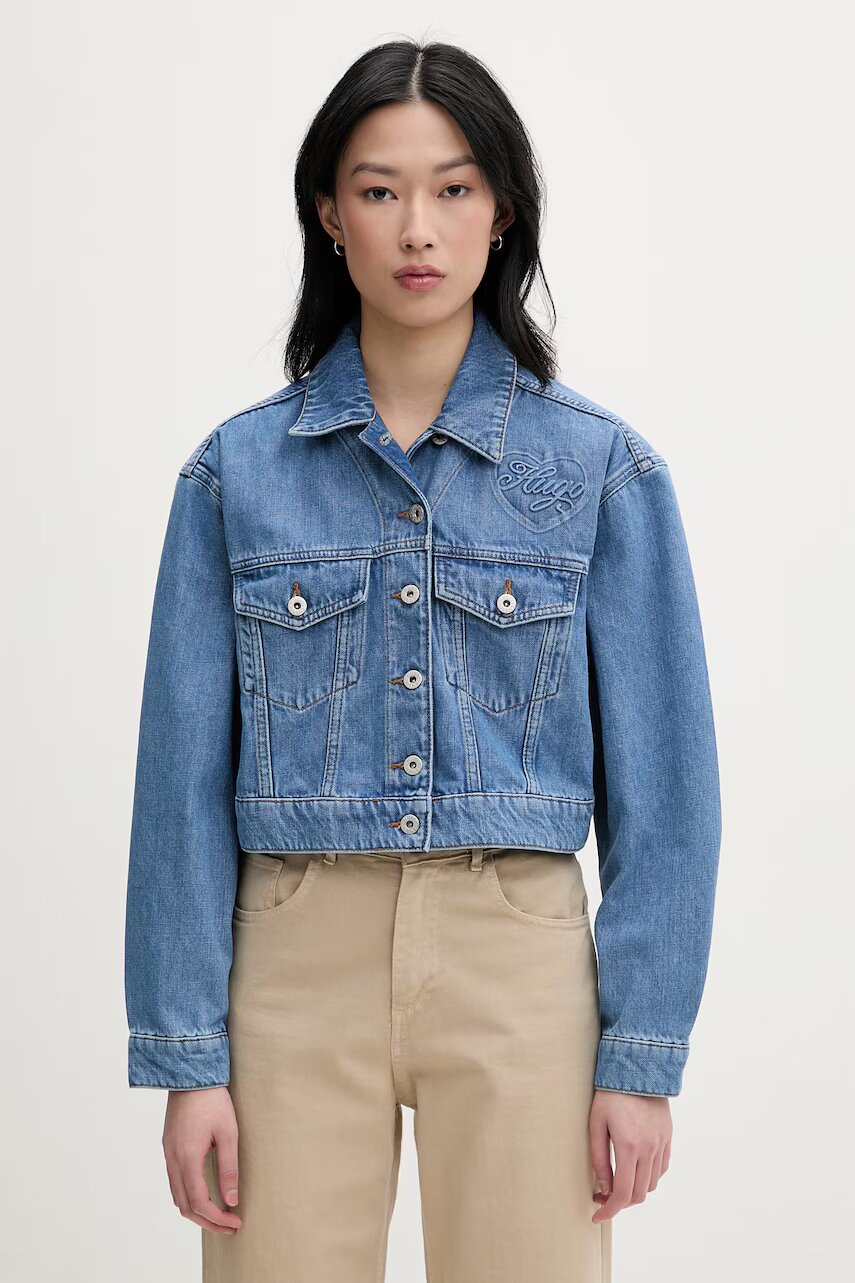 HUGO Blue geacă de blugi pentru femei din denim