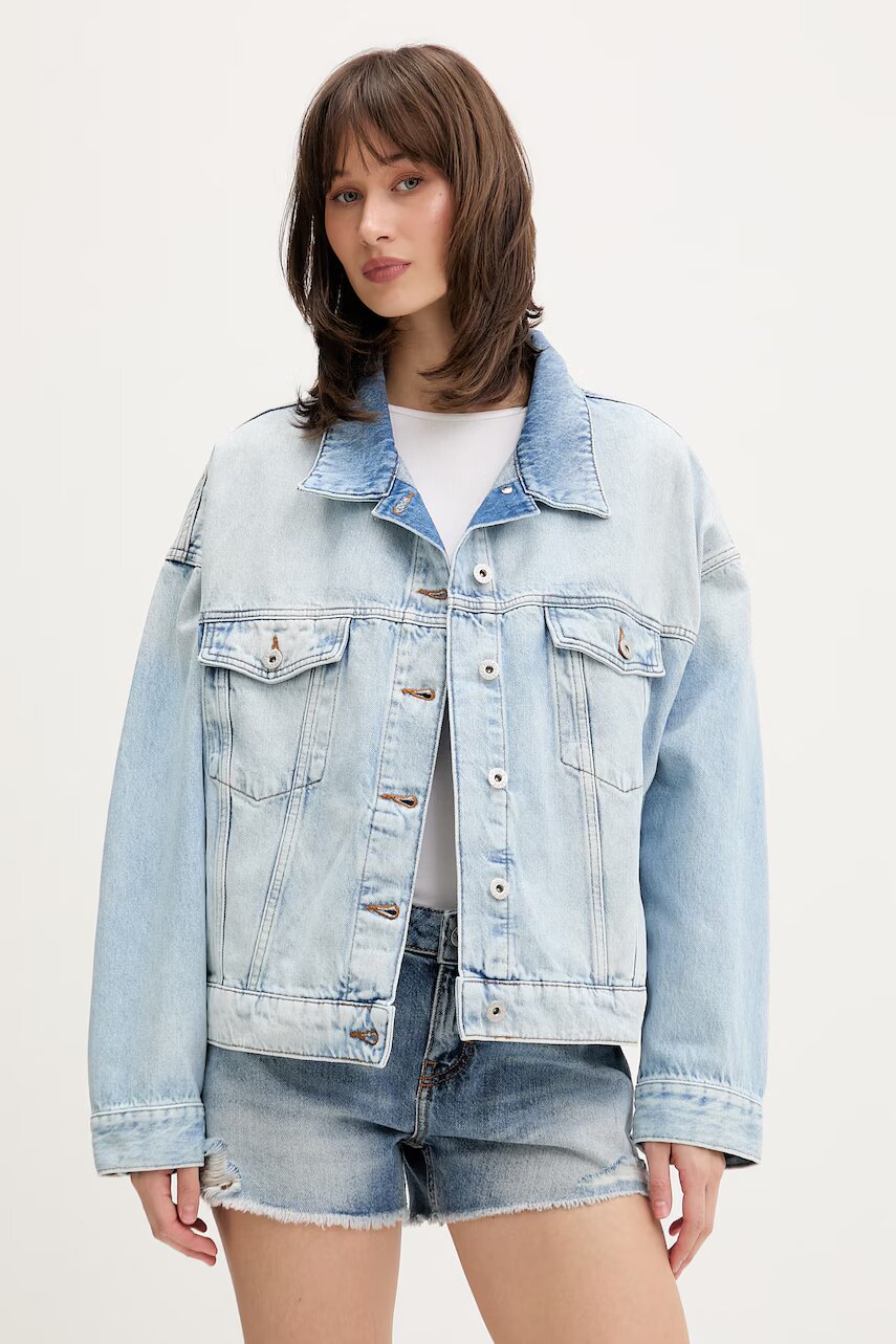 HUGO Blue geacă de blugi pentru femei din denim